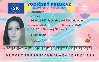 Ukážka vodičského preukazu